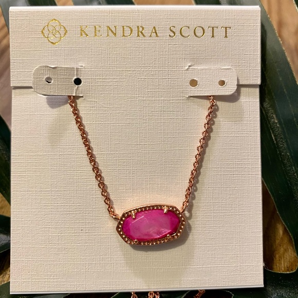 Kendra Scott Jewelry - Kendra Scott Elisa Necklace Rose Gold Magenta NEW!